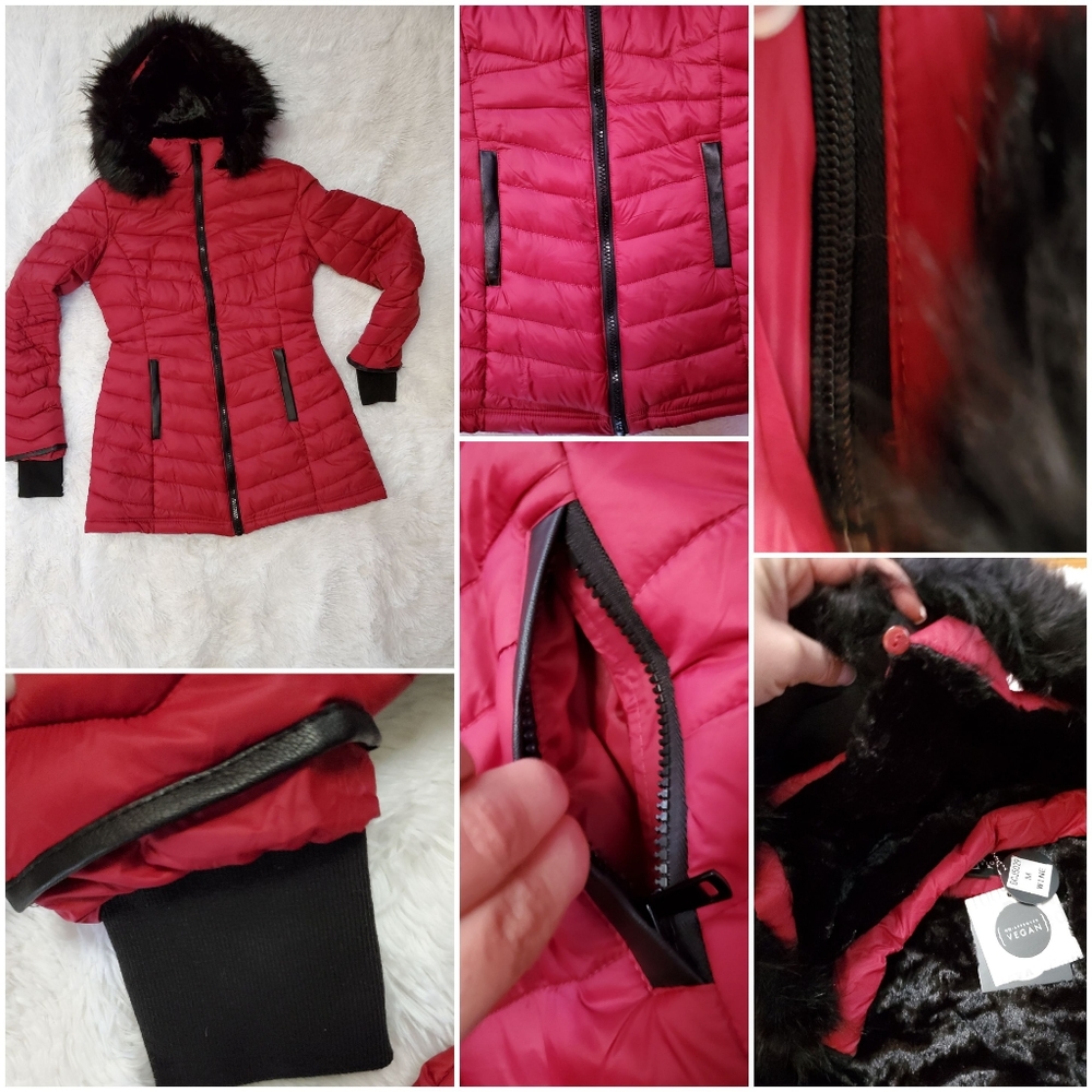 (SOLD) COALITION LA WINE VEGAN PUFFER COAT! - Picture 7 of 8